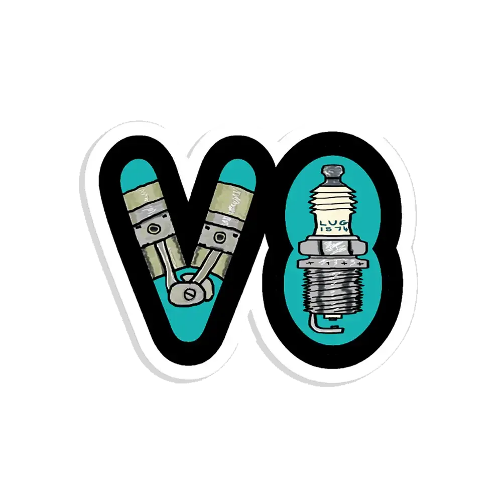 Petrolhead V8 Car Enthusiast Sticker
