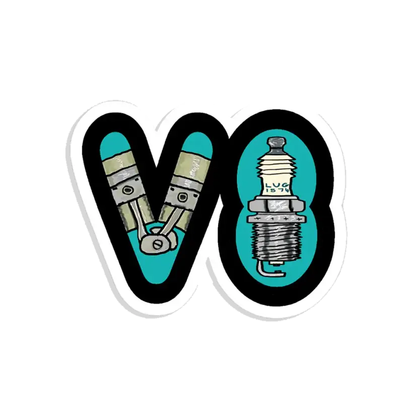 Petrolhead V8 Car Enthusiast Sticker