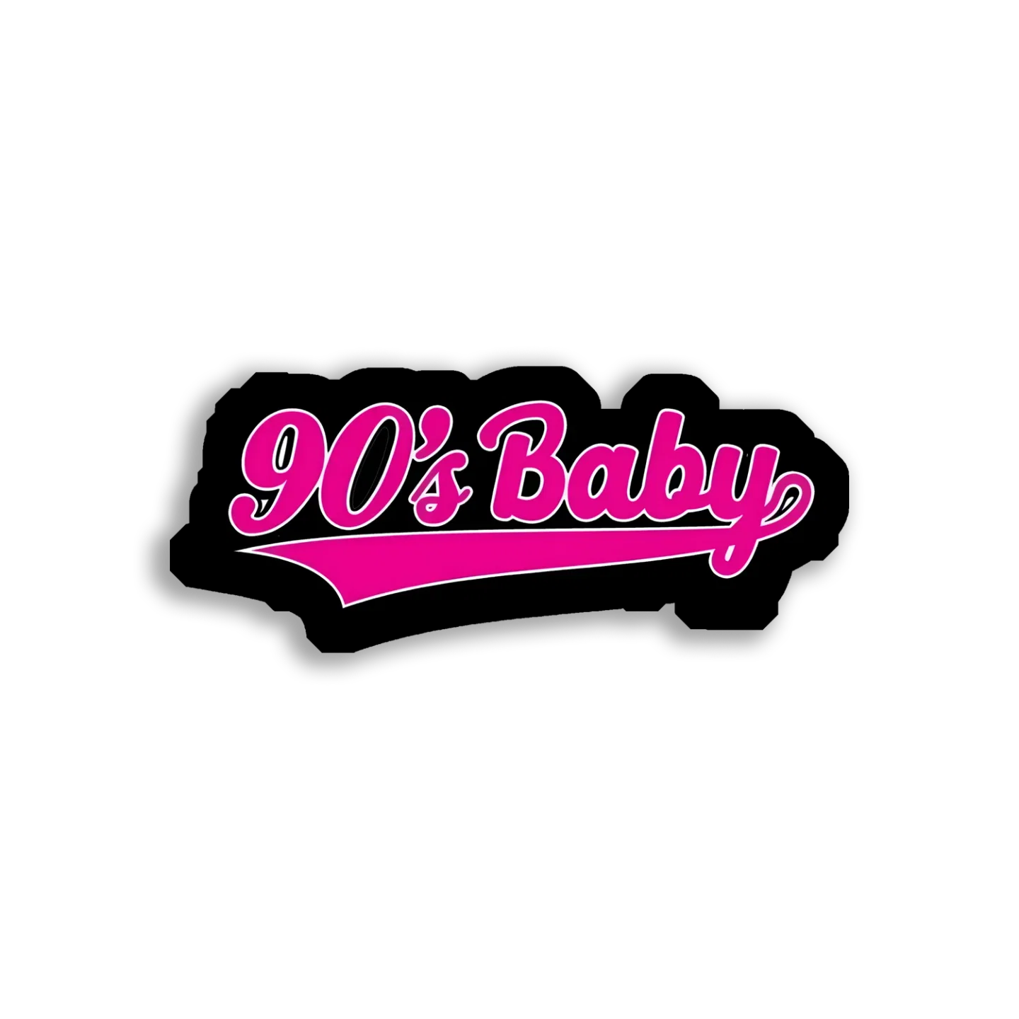 90's Baby in Pink and Black Sticker