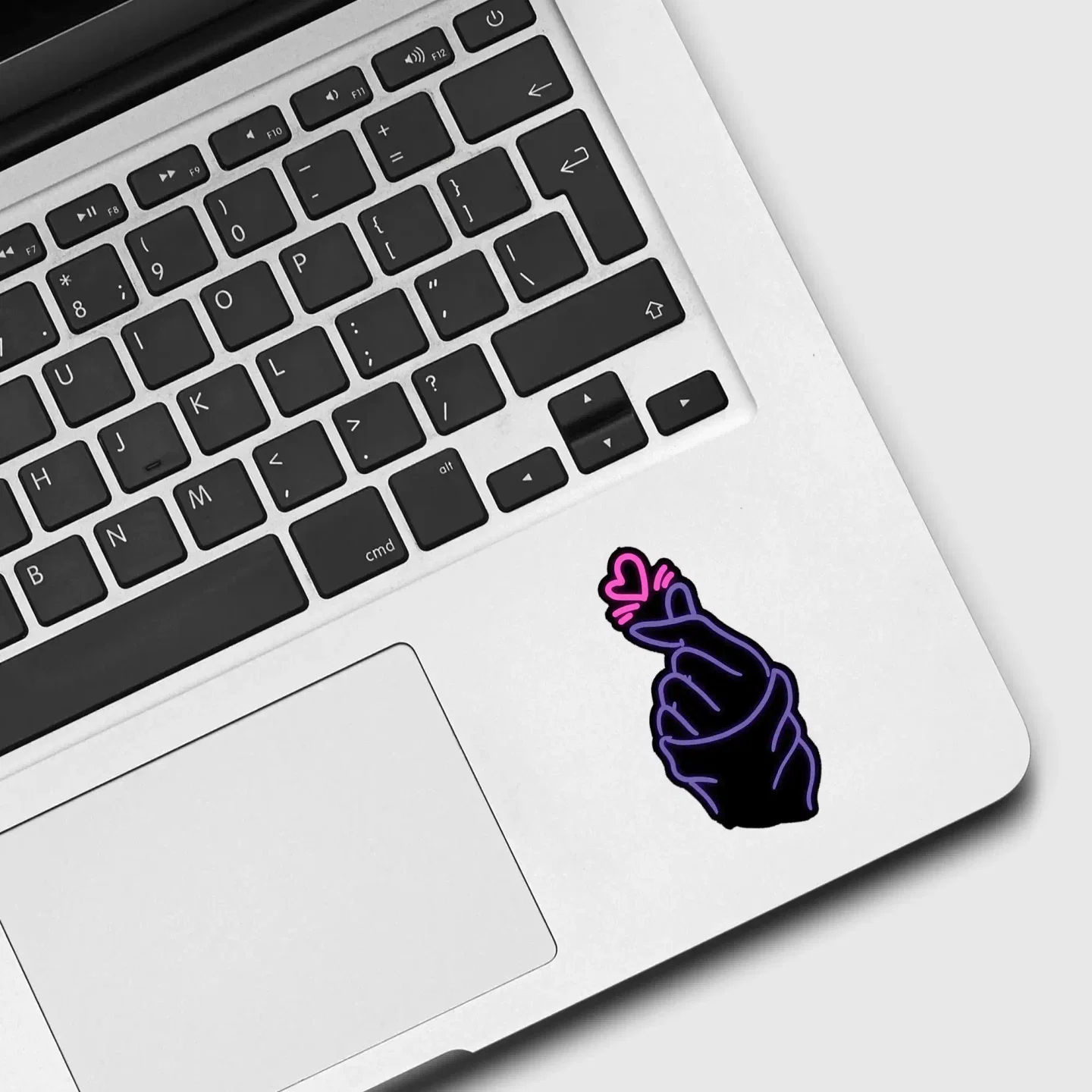 Neon Saranghae Finger Heart Love Sticker
