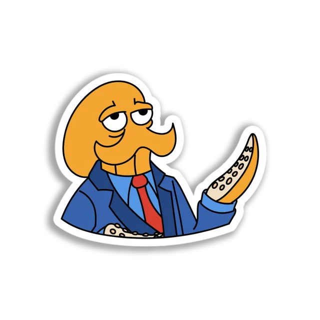 Business Octopus Cartoon Sticker