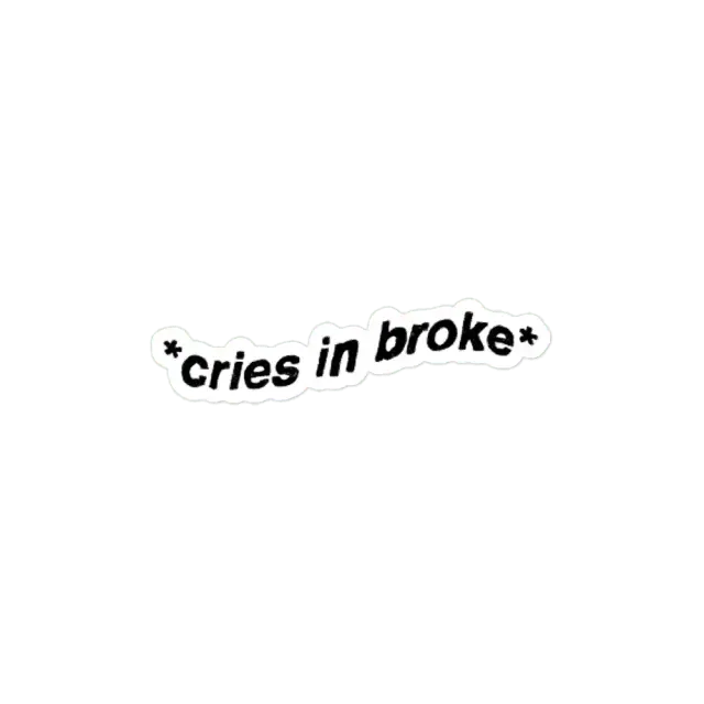 Cries in broke  Sticker