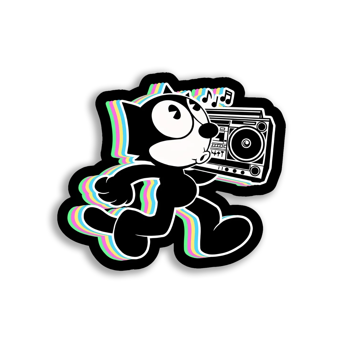 Felix The Cat With Boombox Sticker