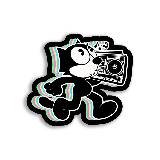 Felix The Cat With Boombox Sticker