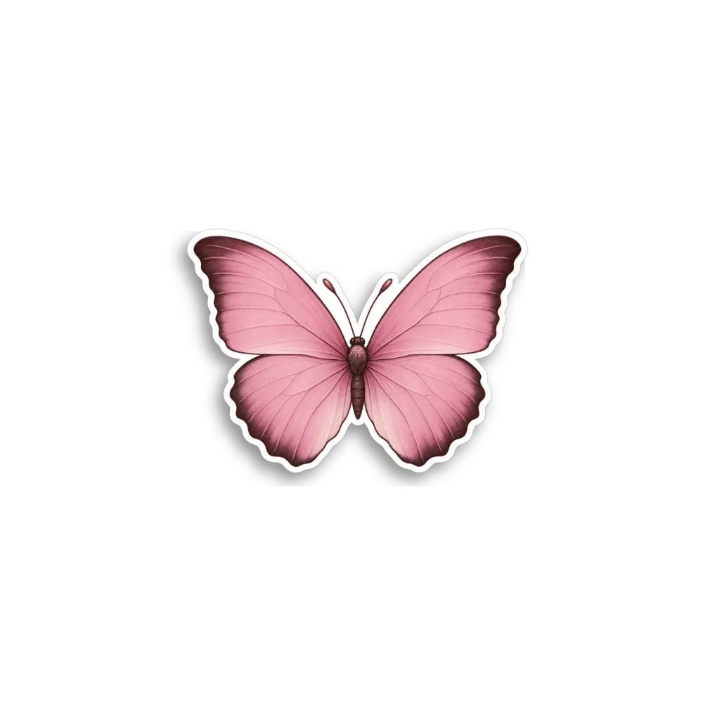 Pink Butterfly Sticker
