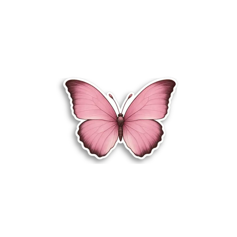 Pink Butterfly Sticker