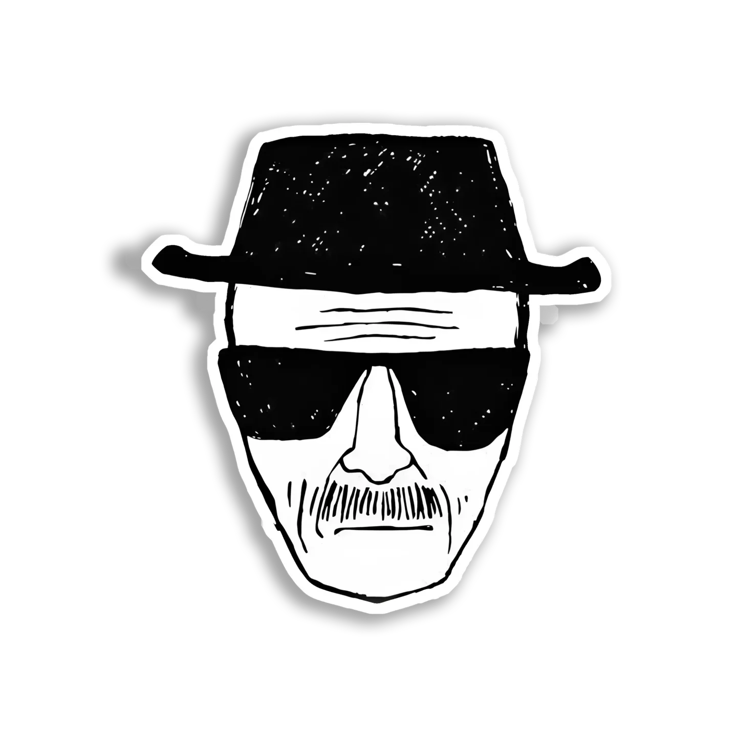 Heisenberg With His Hat and Glasses Sticker