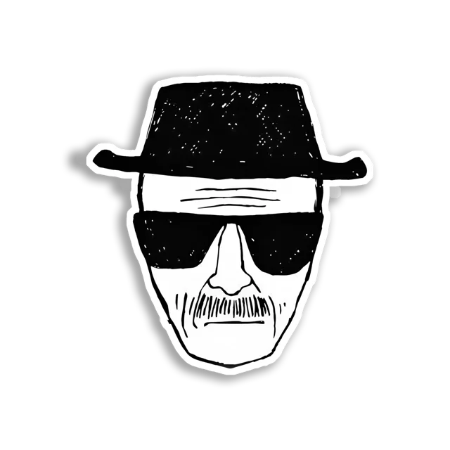 Heisenberg With His Hat and Glasses Sticker