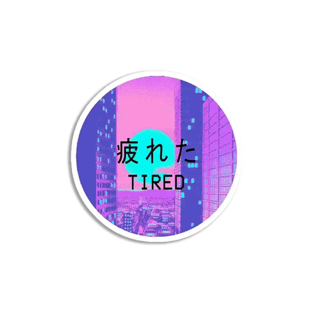 Tired Vaporwave Aesthetic Sticker