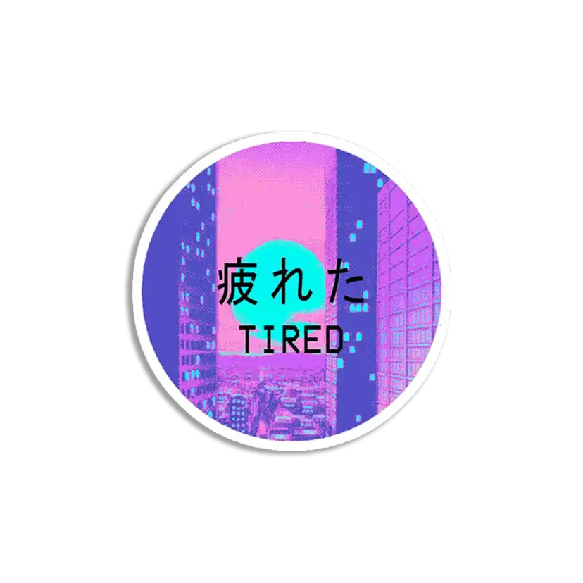 Tired Vaporwave Aesthetic Sticker