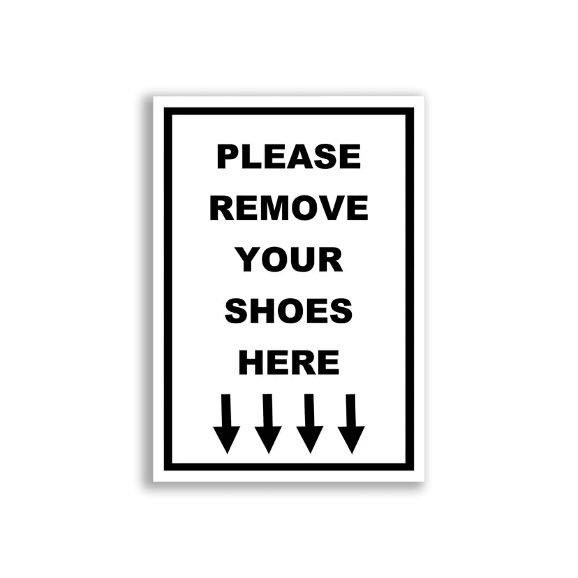 Please Remove Your Shoes Here Sticker