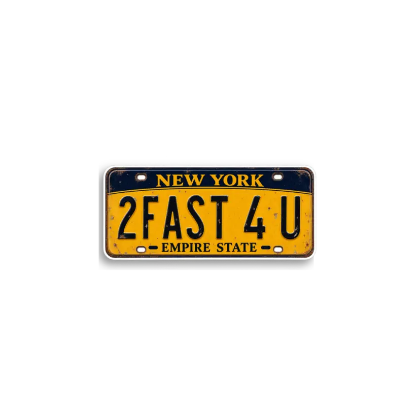 New York 2FAST4U Plate Sticker