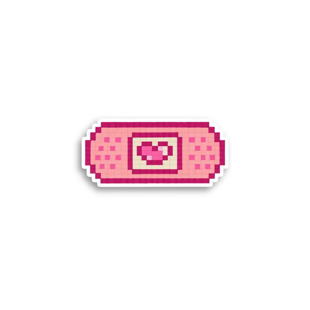 Pixel Bandage Heart Sticker