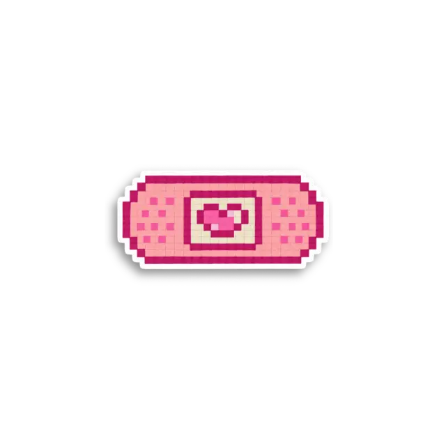 Pixel Bandage Heart Sticker