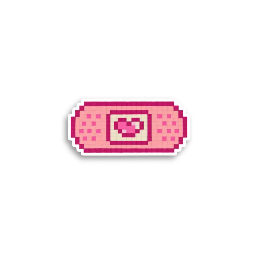 Pixel Bandage Heart Sticker