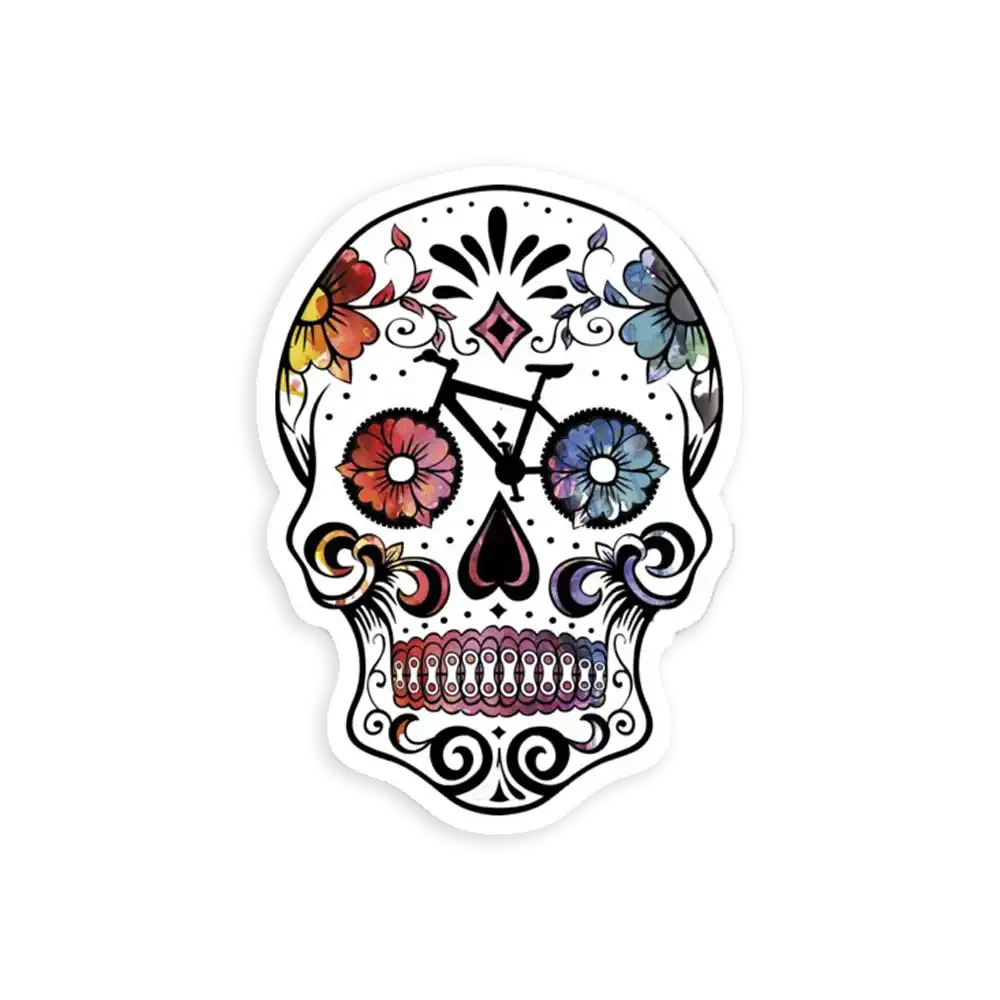 Sugar skull bikes watercolor Car Sticker
