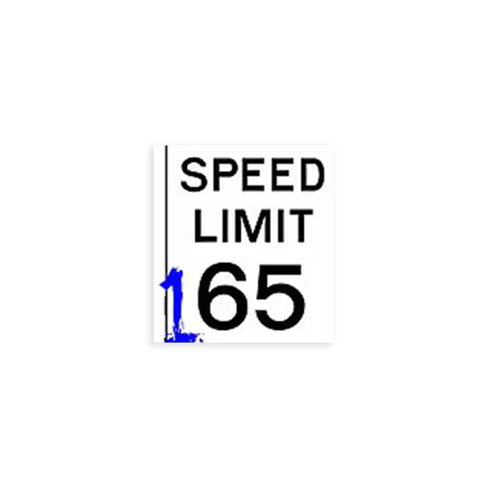 Street racing 165mph sign Sticker