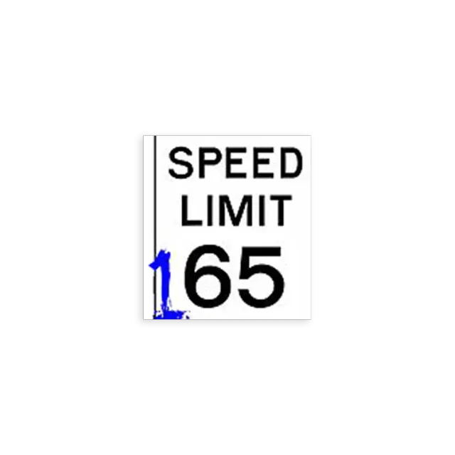 Street racing 165mph sign Sticker