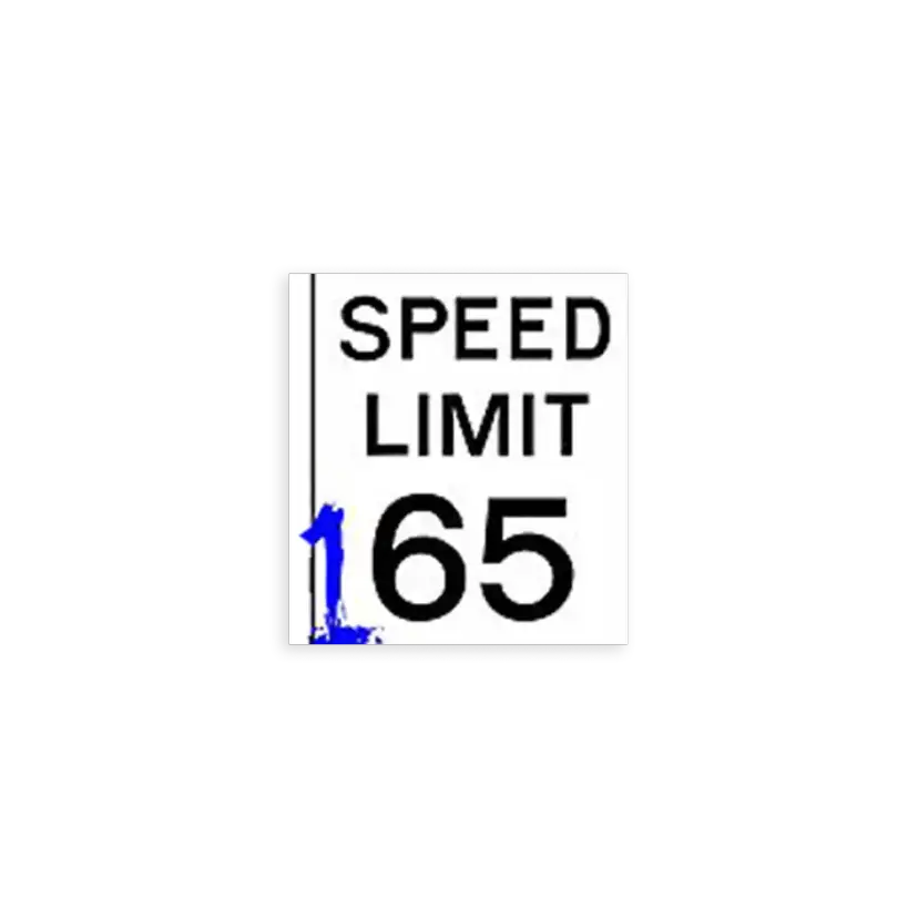 Street racing 165mph sign Sticker