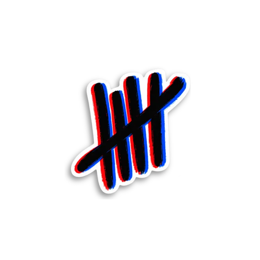 Offset Tally Marks Sticker