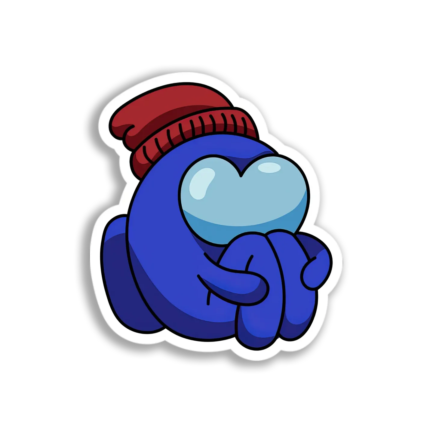 Blue Crewmate in Beanie Sticker