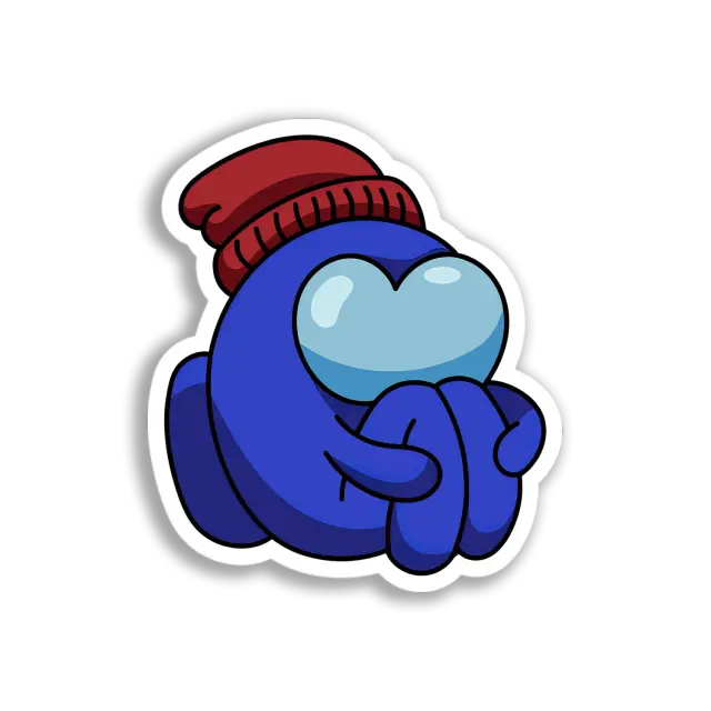 Blue Crewmate in Beanie Sticker