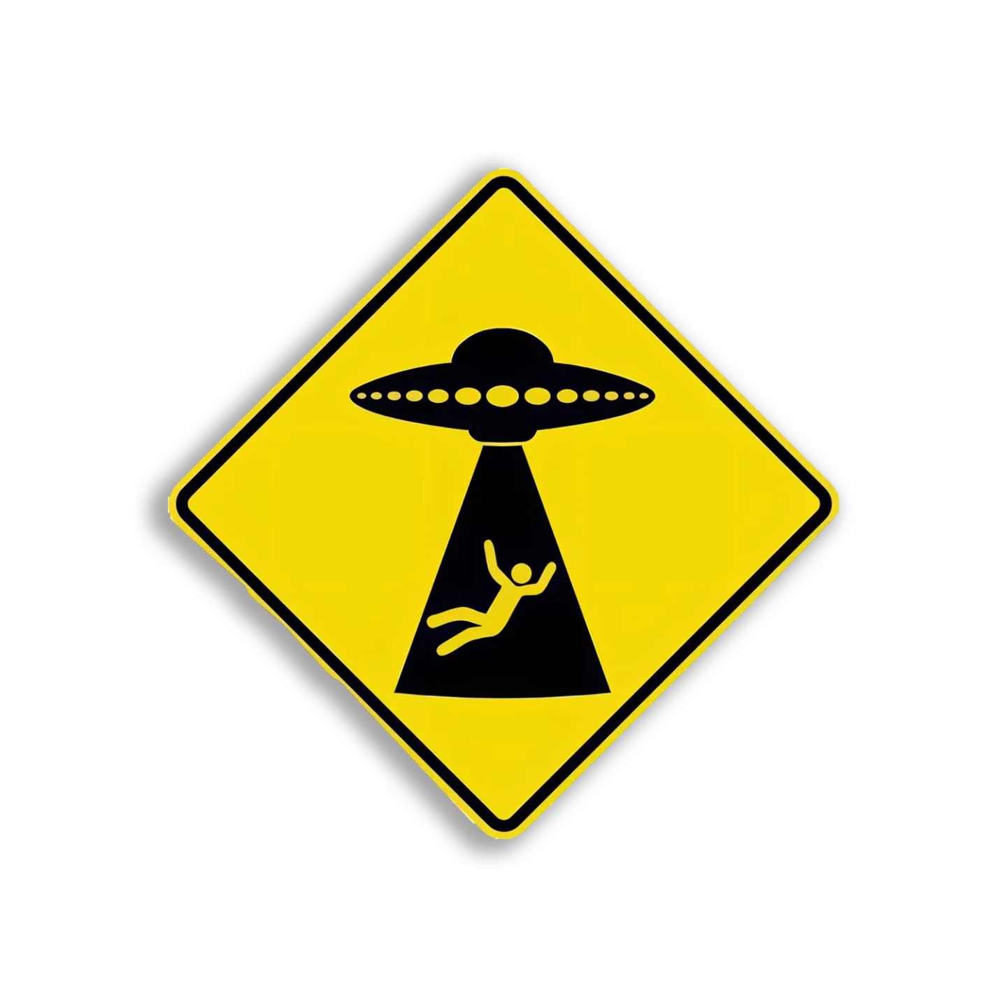 Beware of Alien Abduction Sign Sticker