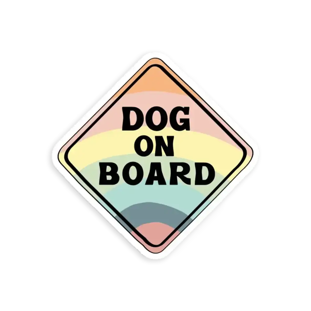 Dog on Board (Rainbow) Sticker