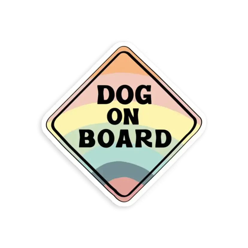 Dog on Board (Rainbow) Sticker