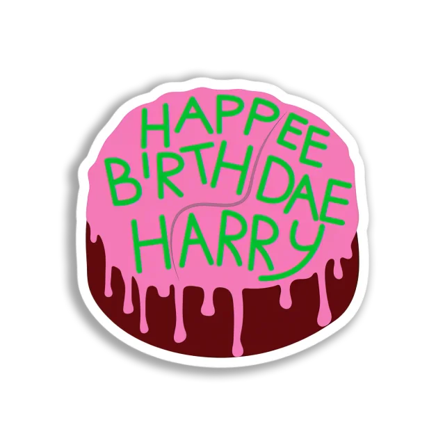 Harry's Birthday Cake Sticker