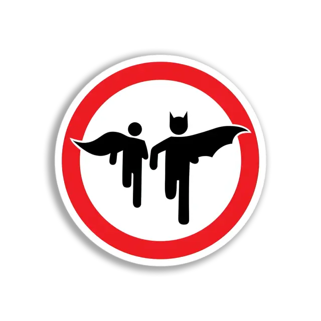 Batman and Robin No Entry Sticker