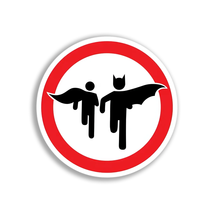 Batman and Robin No Entry Sticker
