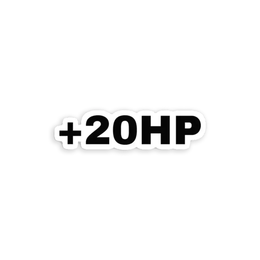 Plus 20 hp Sticker