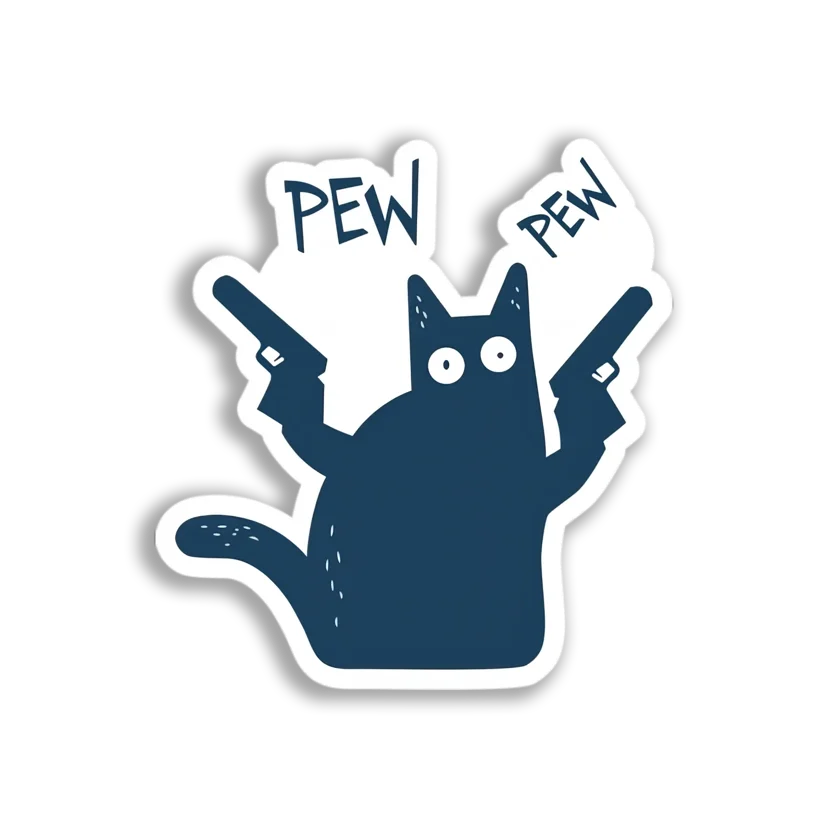 Pew Pew Cat Sticker