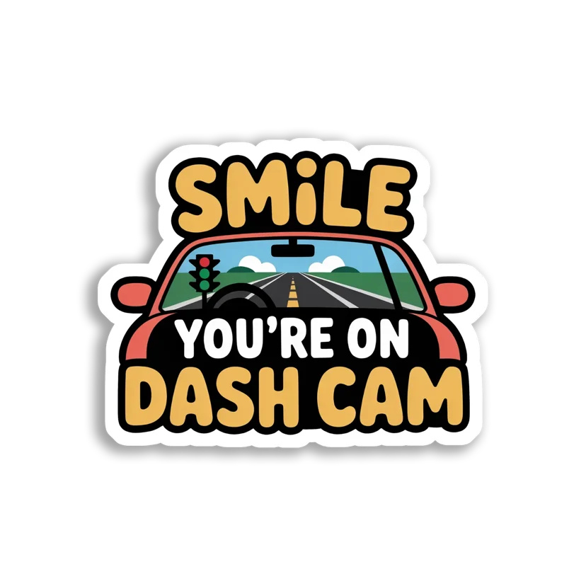 Smile You're on Dash Cam Car Sticker
