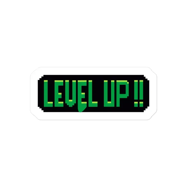 Pixel Level Up Sticker