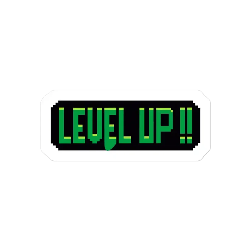 Pixel Level Up Sticker