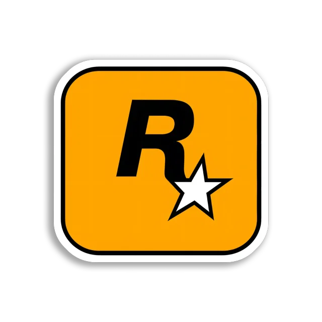 Rockstar Games Logo on Orange Sticker