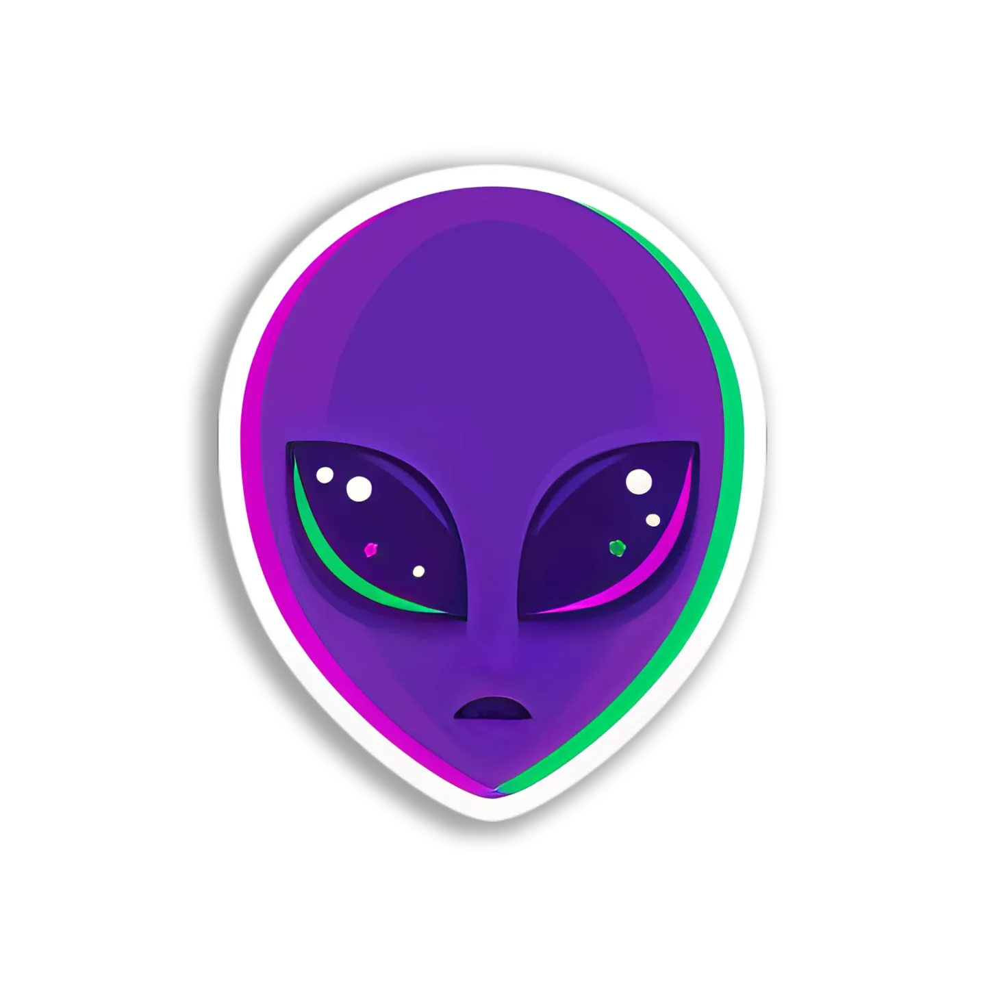 Purple Alien Head Sticker