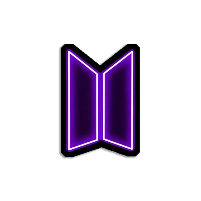 Neon BTS Logo Sticker