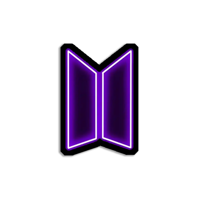 Neon BTS Logo Sticker