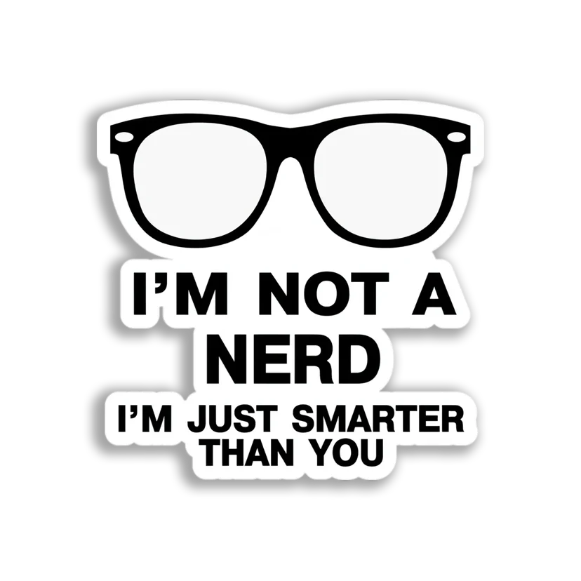 Nerd Glasses Graphic Sticker