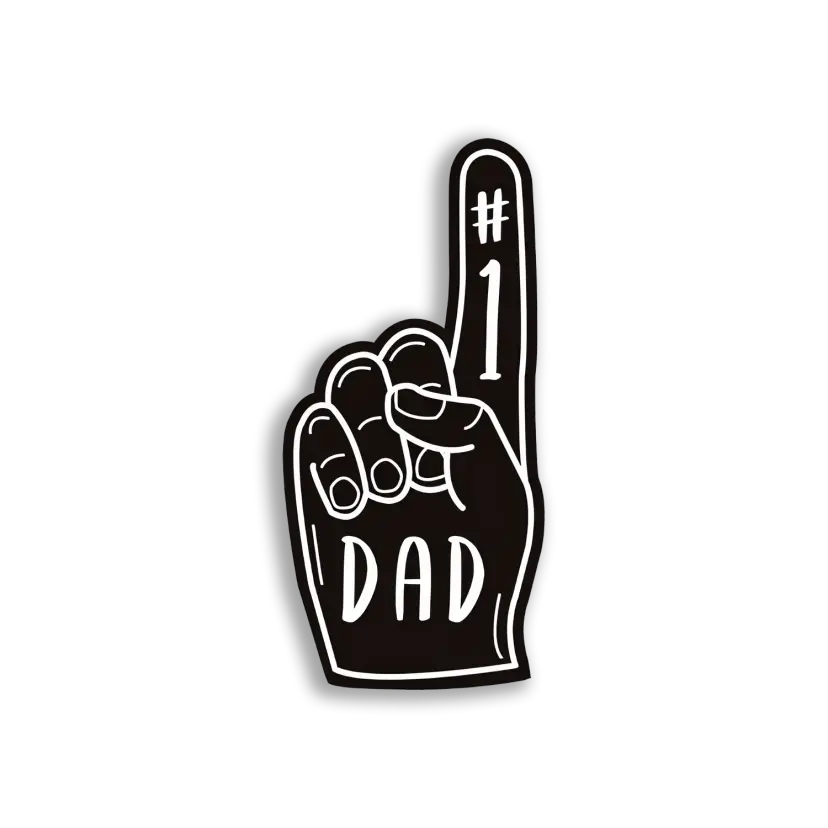 #1 Dad Foam Finger Sticker
