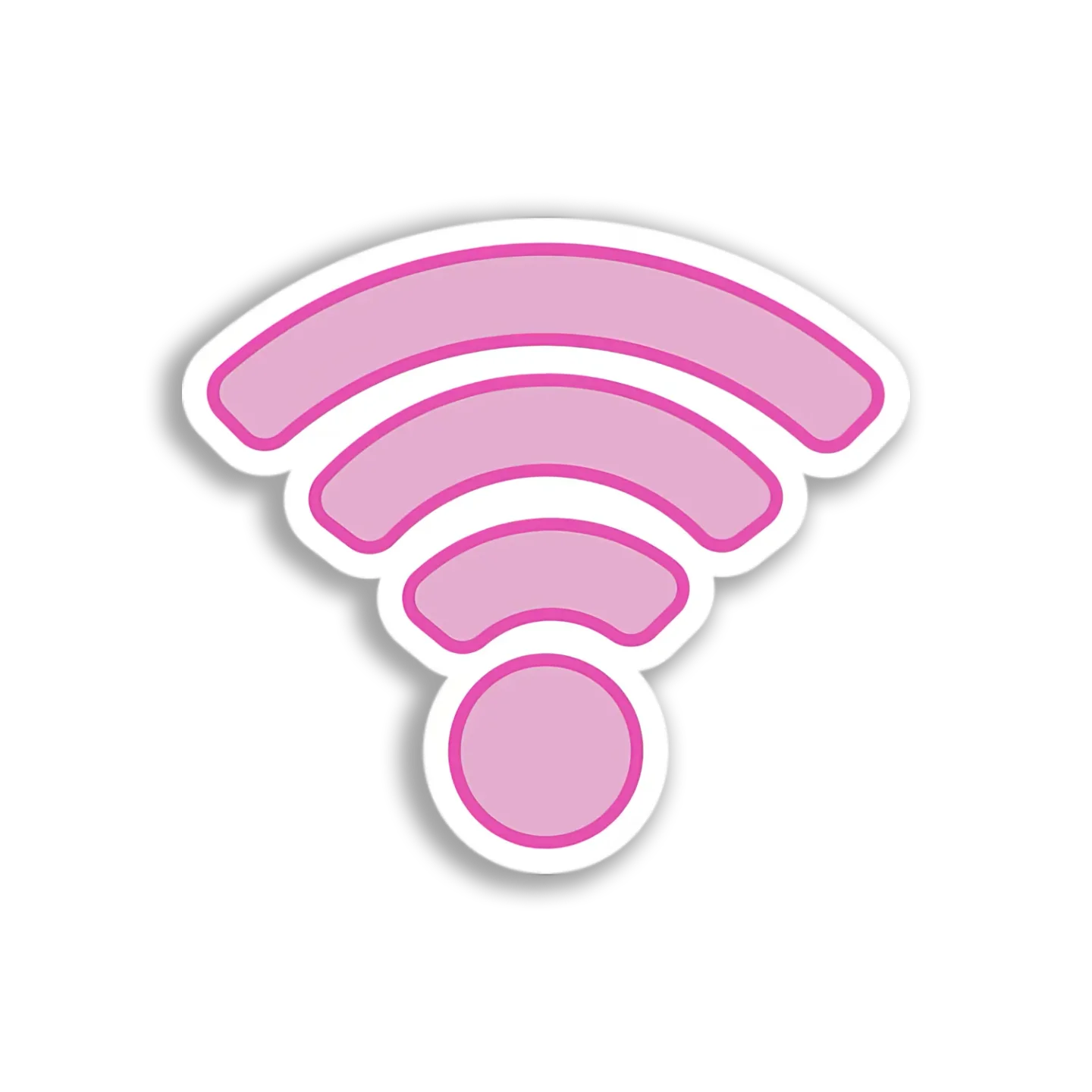 Pink Wifi Signal Sticker
