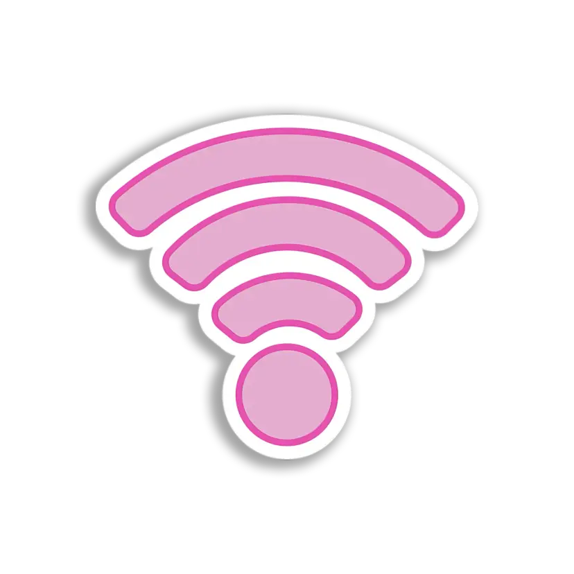 Pink Wifi Signal Sticker