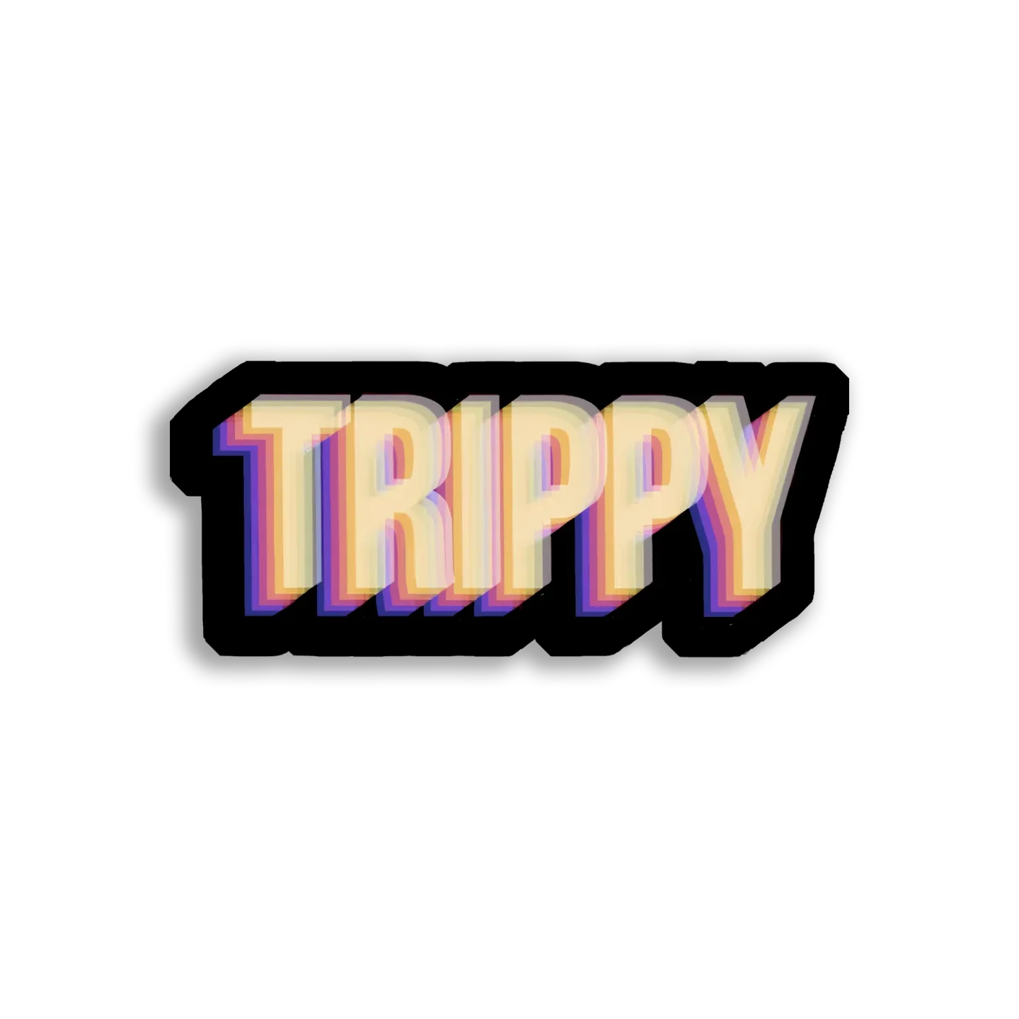 Trippy Sticker in Rainbow Colors Sticker