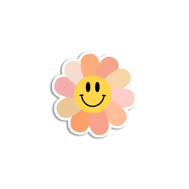 Boho Smiley Flower Sticker