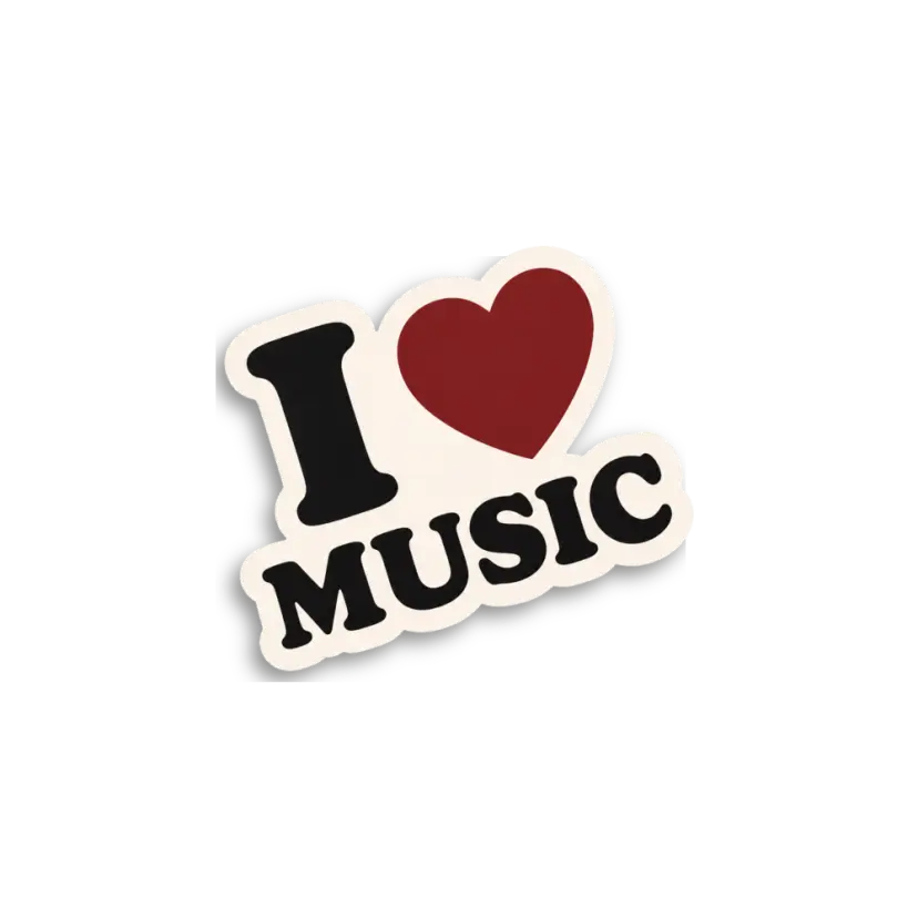 I Heart Music Sticker