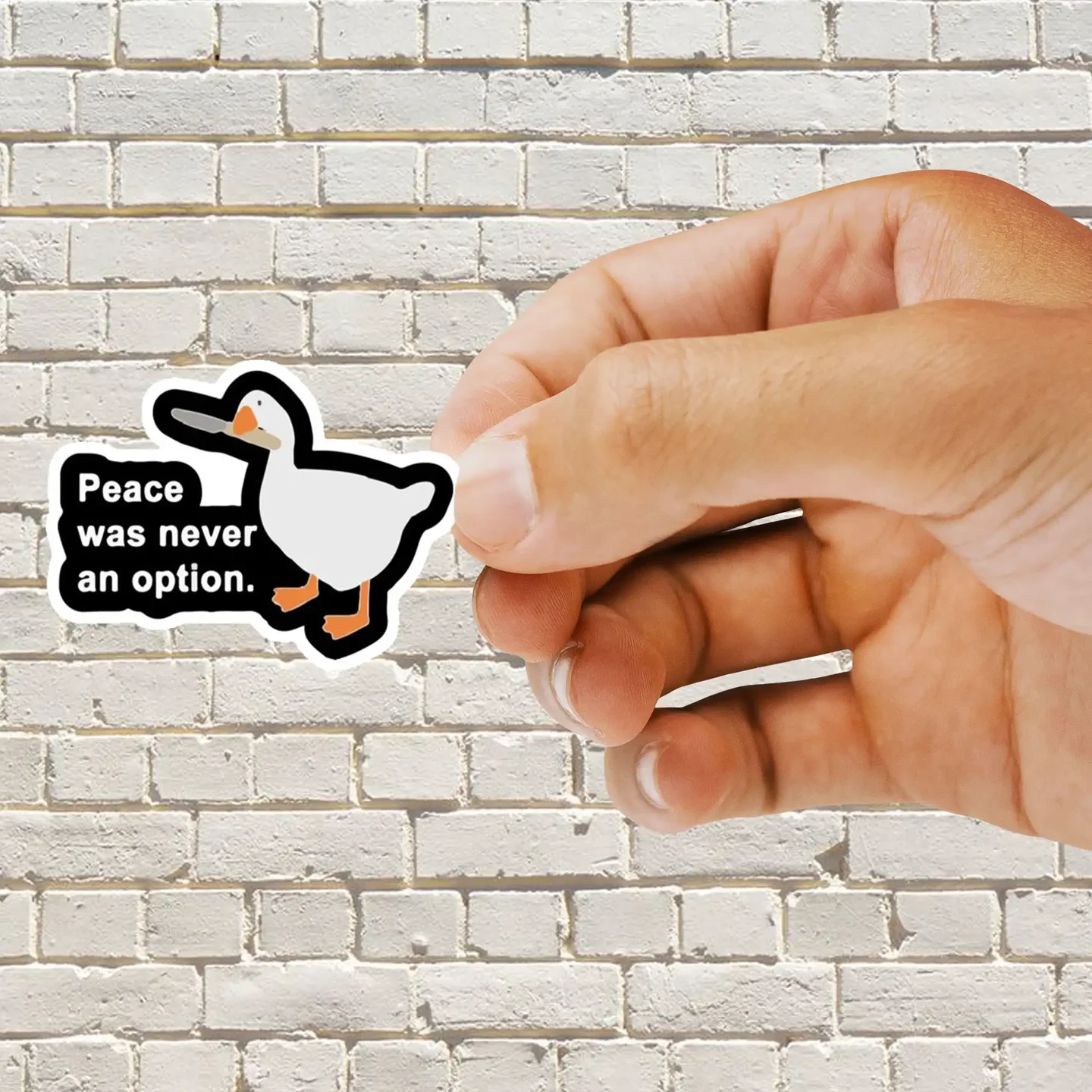 Peace was never an option Duck Sticker