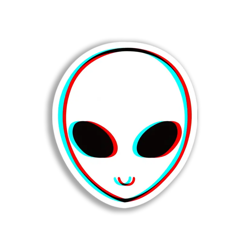 Alien Head Icon Sticker